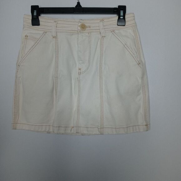 Free People ivory jean skirt size 27 - Picture 1 of 6